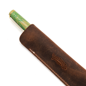 Galen Leather Co. Leather Single Pen Sleeve - Crazy Horse Havana Brown