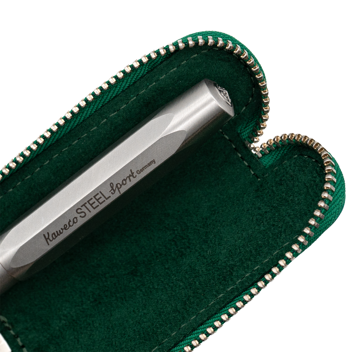 Galen Leather Co. Zippered Single Pen Case For Kaweco - Vivianite Green