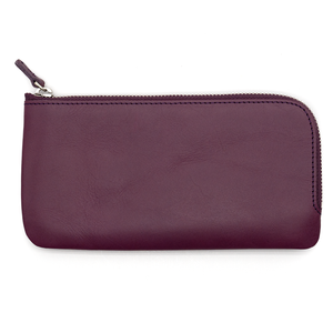 Galen Leather Co. Slip-N-Zip 4 Pen Pouch - Purple