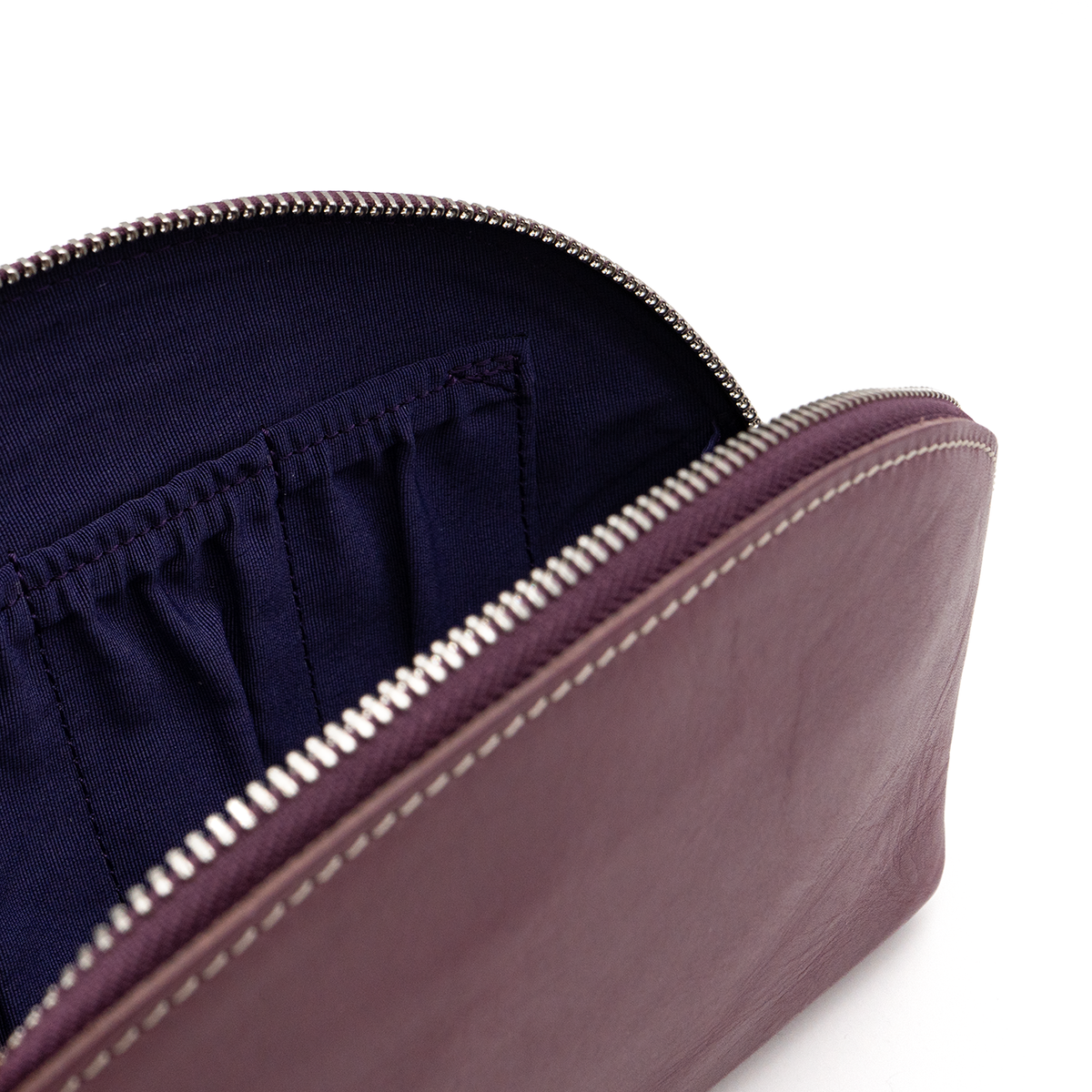 Galen Leather Co. Leather Lunar Makeup / Toiletry bag - Purple