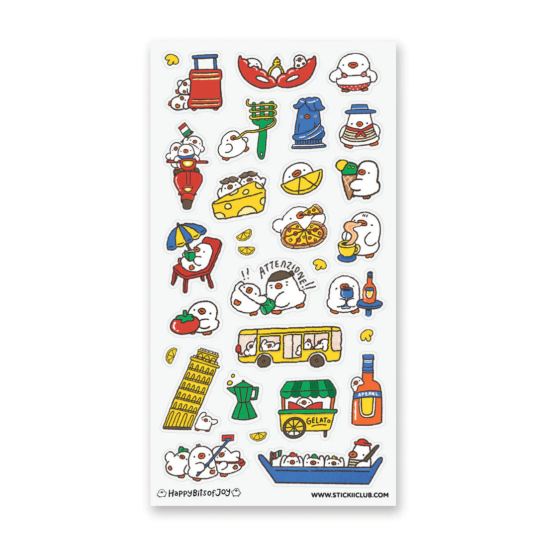 STICKII Sticker Sheet - Duckies Do Italy
