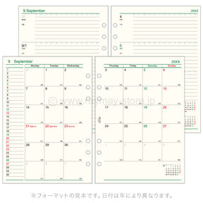 Raymay 2027 ( thru March 28) Davinci Note Refills A5 - Monthly & Weekly