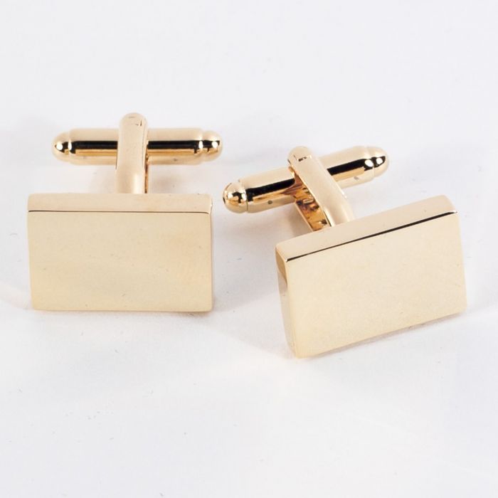 Gold Rectangle Cuff Links