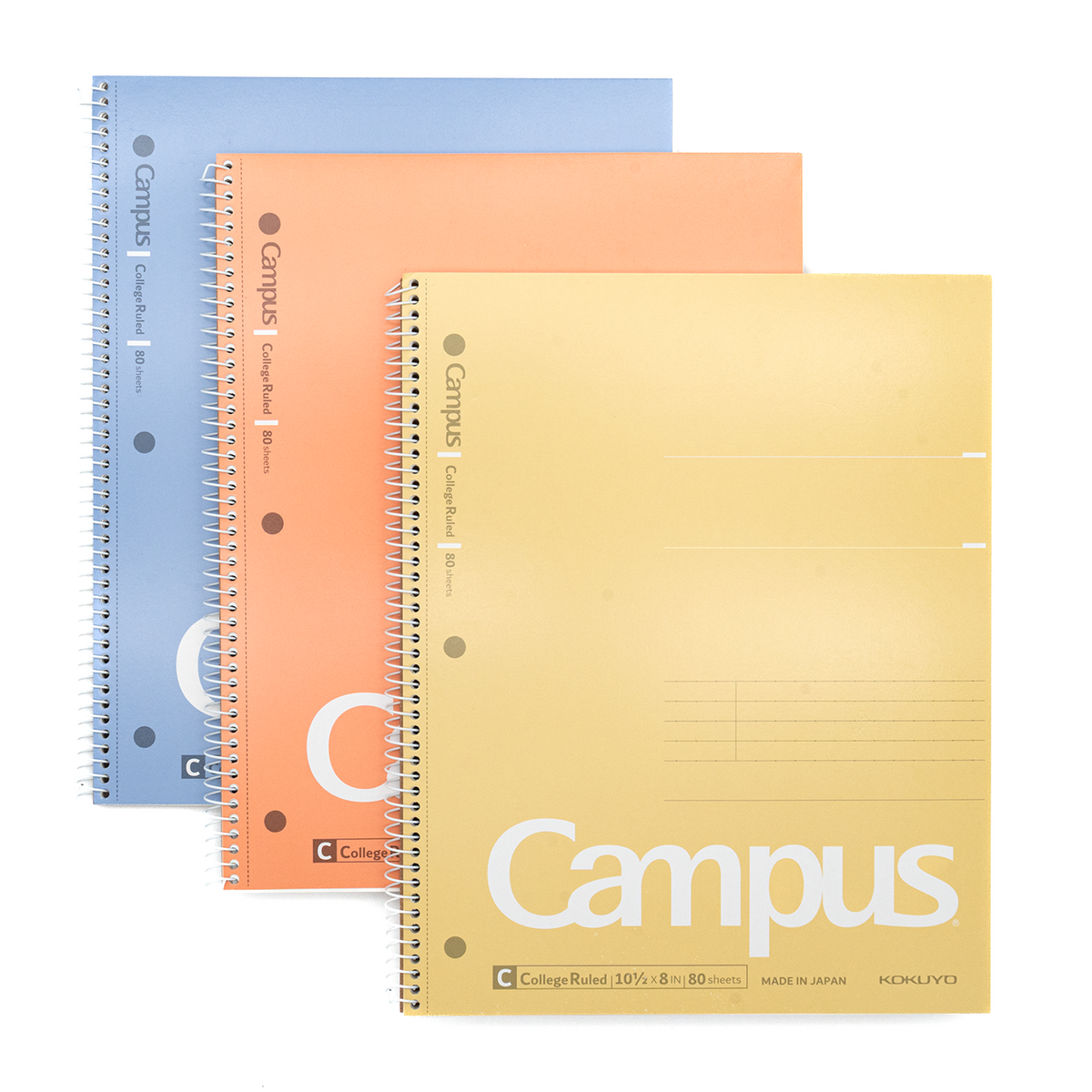Kokuyo Campus Spiral Notebook College Ruled - 3 Pack