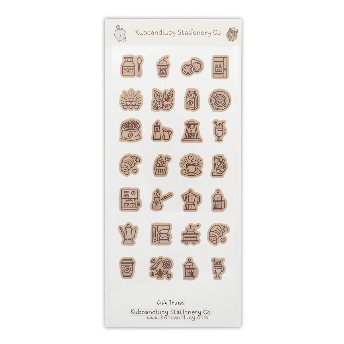 Kuboandlucy Stationery Co. - Cafe Things Sticker Sheet