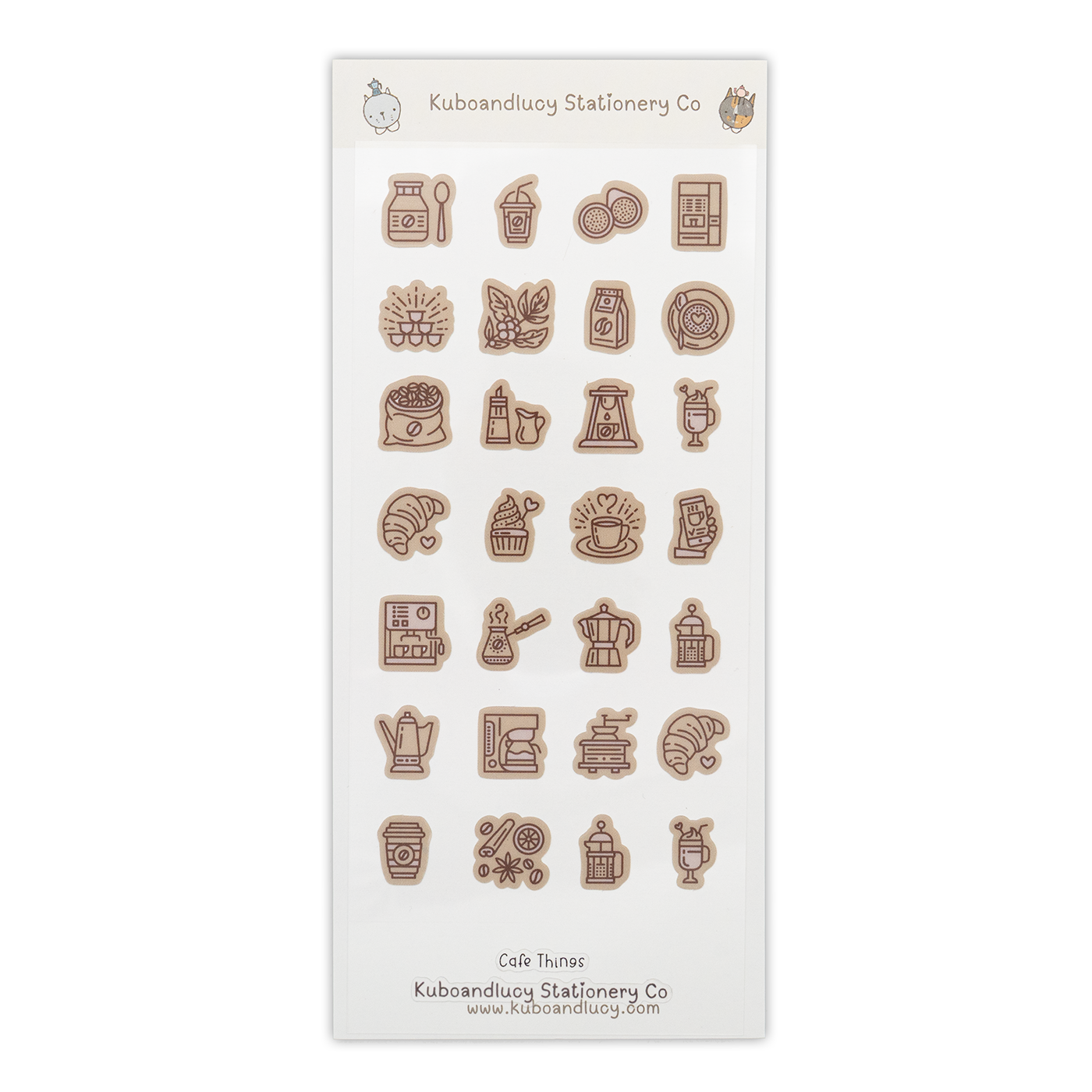 Kuboandlucy Stationery Co. - Cafe Things Sticker Sheet