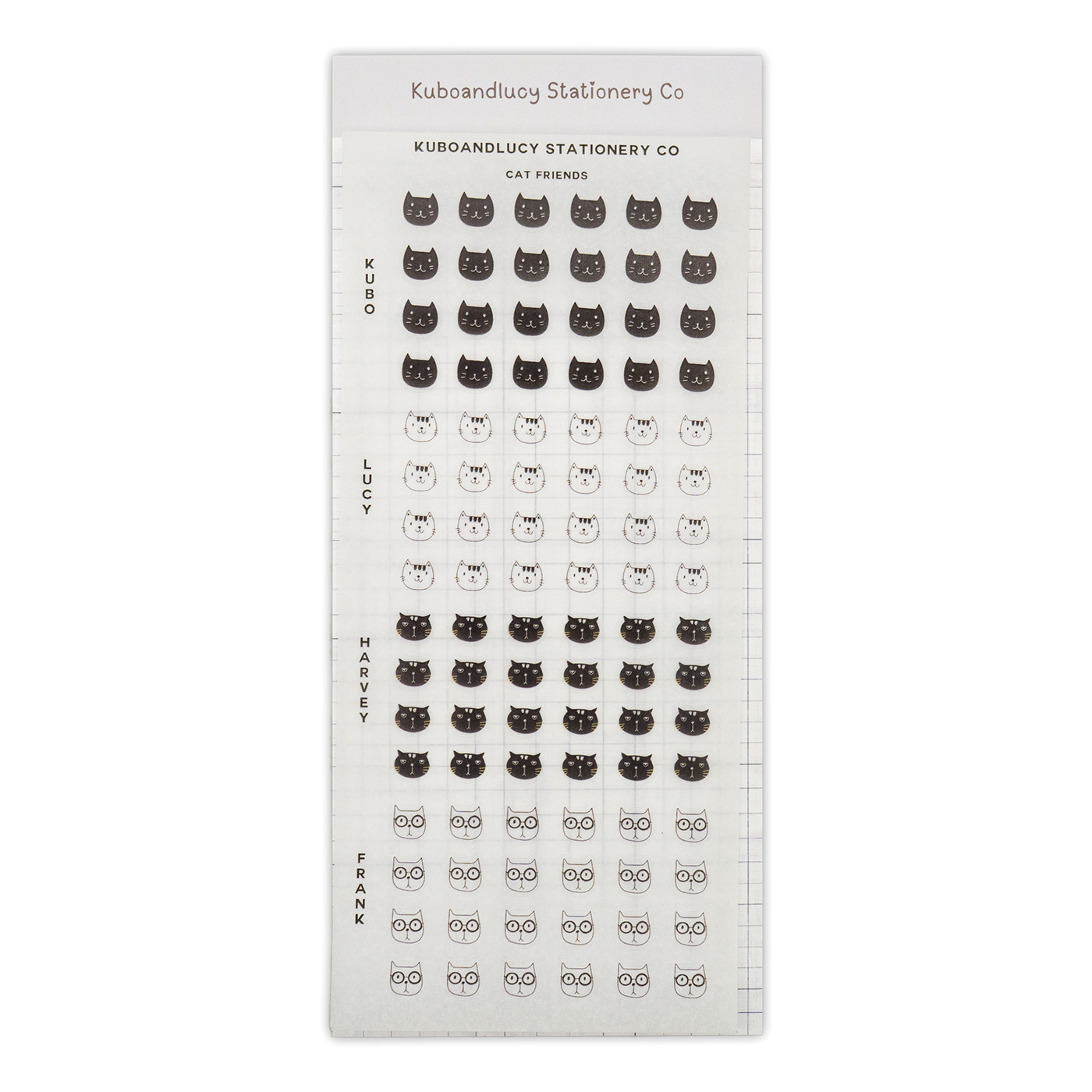 Kuboandlucy Stationery Co. - Cat Faces Sticker Sheet