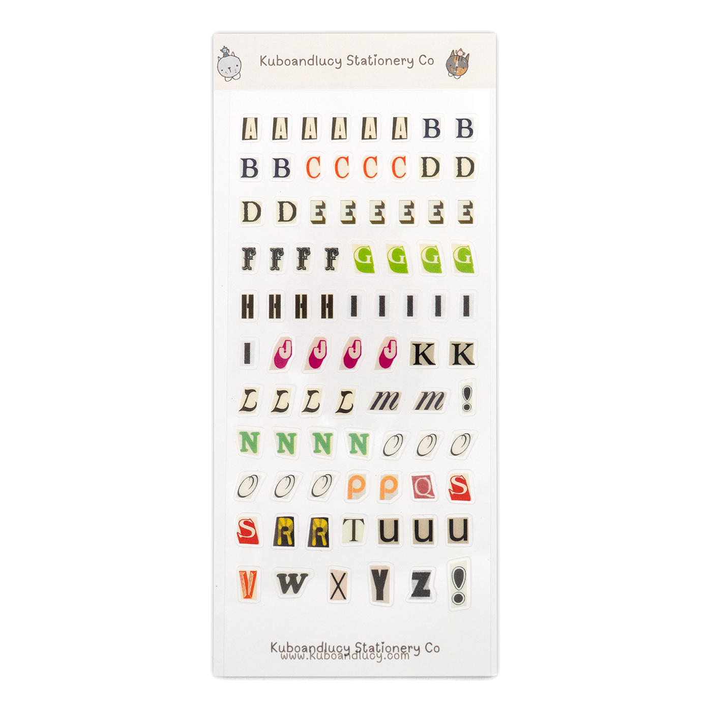 Kuboandlucy Stationery Co. - Magazine Letter Sticker Sheet