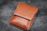 Galen Leather Co. Magnetic Flap Pen Case for 5 Pens - Brown
