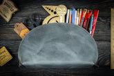 Galen Leather Co. Leather Lunar Makeup / Toiletry bag - Crazy Horse Smoky