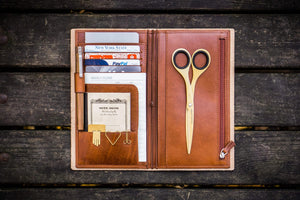 Galen Leather Wallet Insert for Traveler's Notebook Regular Size - Brown