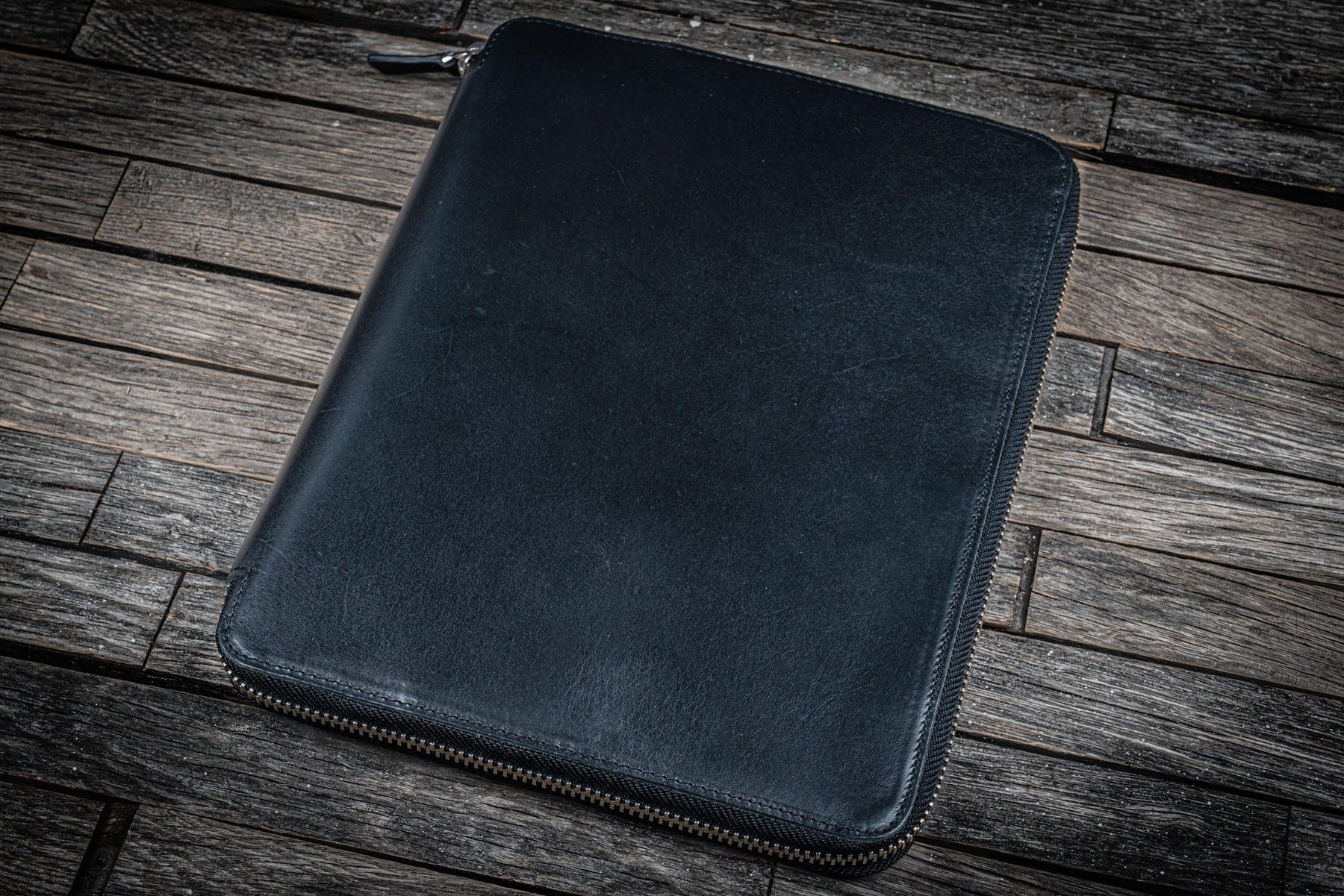 Galen Leather Co. Zippered B5 Notebook Folio - Black