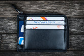 Galen Leather Co. Zippered Mega Mini Wallet - Black