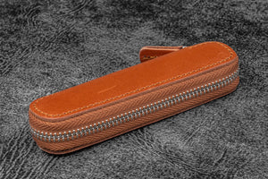 Galen Leather Co. Zippered Single Pen Case For Kaweco - Brown