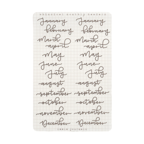 Leelajournal Whimsical Monthly Headers Sticker Sheet