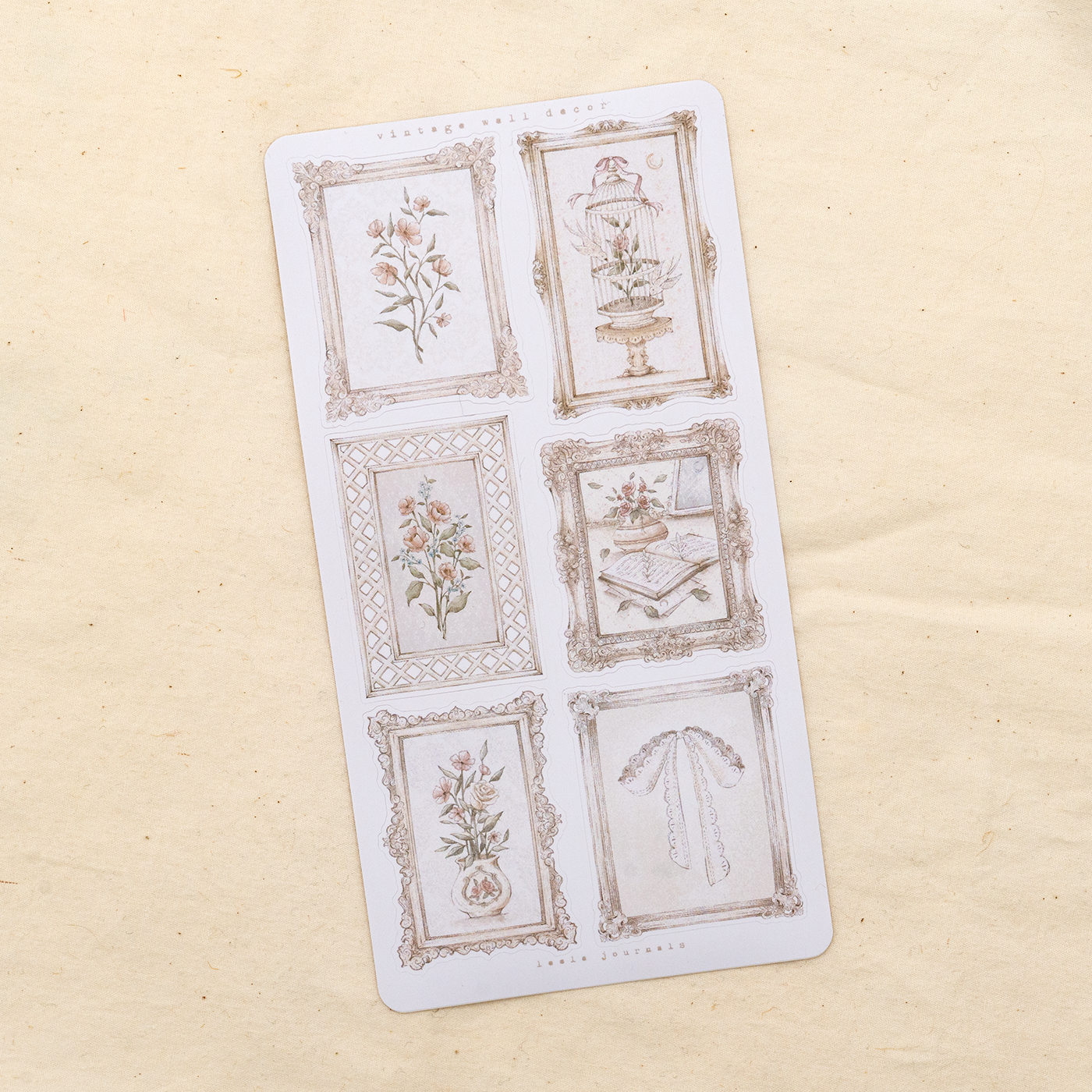 Leelajournals Vintage Wall Decor Sticker Sheet
