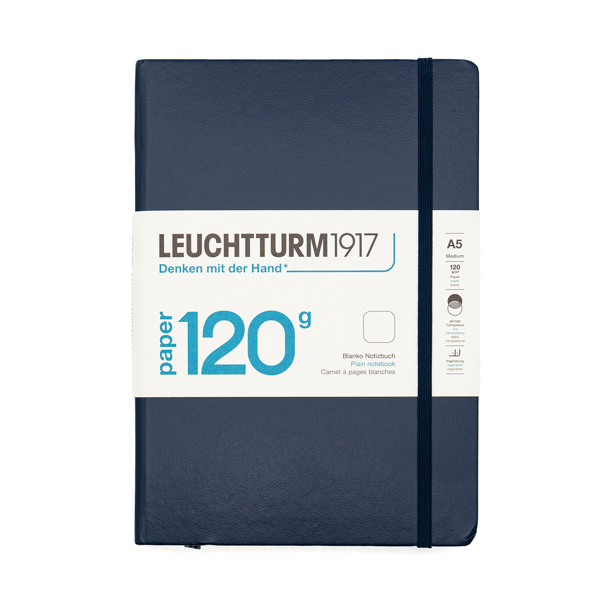 Leuchtturm A5 Medium Plain Notebook - Navy