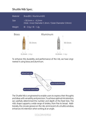 Colorverse Shuttle Dip Pen Nib