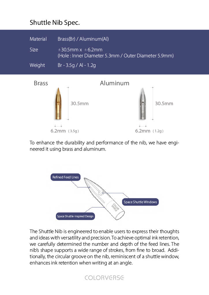 Colorverse Shuttle Dip Pen Nib