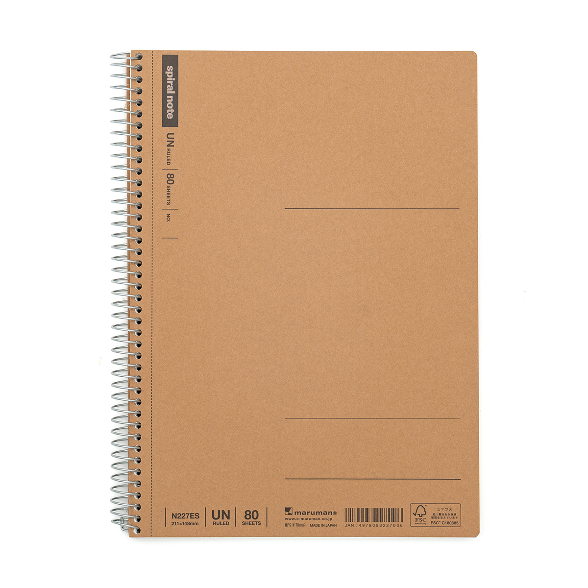 Maruman Spiral Notebook Basic A5 Blank