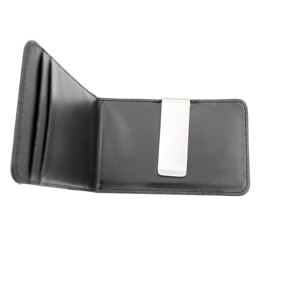 Black Leather Billfold with Moneyclip
