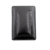 Black Leather Money Clip and Card Holder