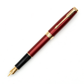 Parker Sonnet Red Lacquer with Gold Trim Fountain Pen