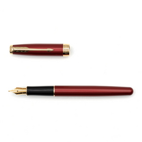 Parker Sonnet Red Lacquer with Gold Trim Fountain Pen