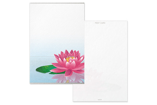 Midori  Postcard 786 Foil Stamping Water Lily Reflection