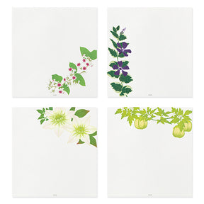 Midori Letter Pad 169 Four Design Summer Flowers