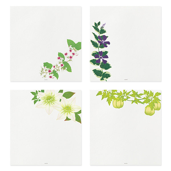 Midori Letter Pad 169 Four Design Summer Flowers