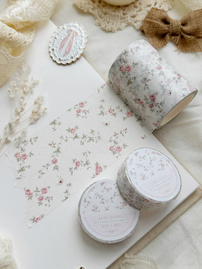 Leelajournals - Pink Roses on Ivory Washi Tape