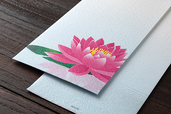 Midori Envelopes 176 Silk Printing Water Lily Reflection