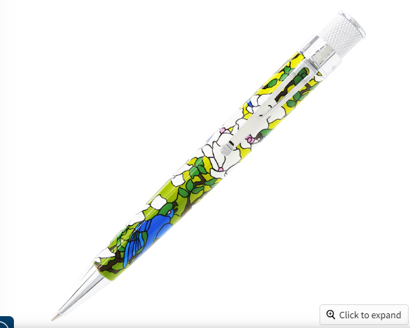Retro 1951 " The MET " Louis Tiffany  Favrile Parrots - Rollerball