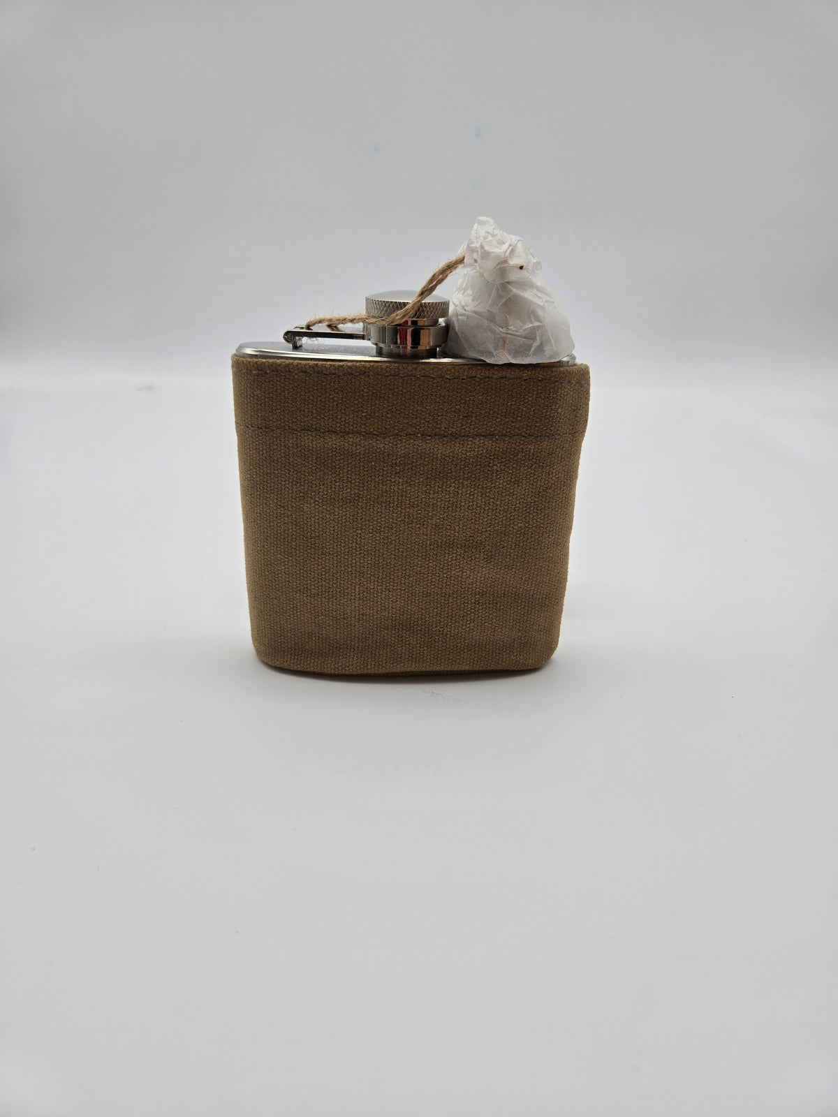 Flask with a Burlap Wrap