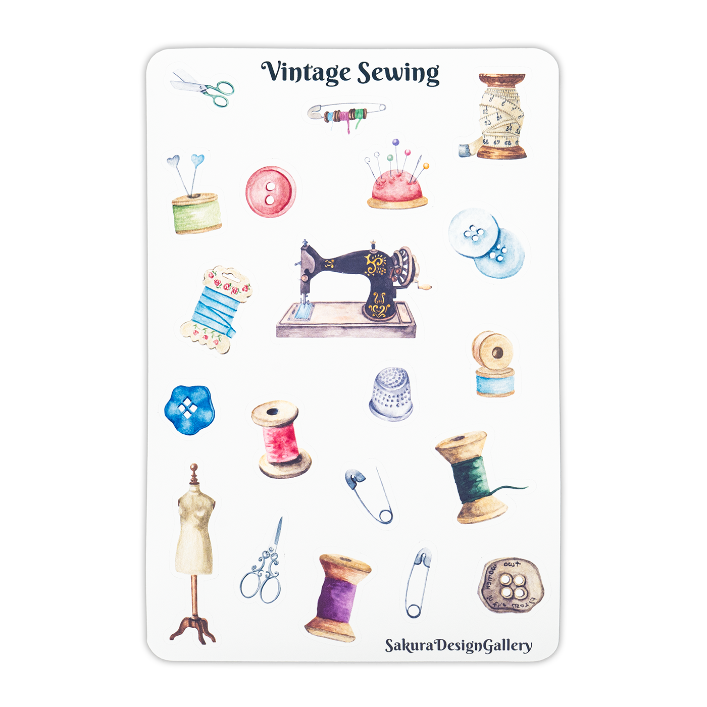 Sakura Design Gallery - Vinyl Stickers - Vintage Sewing