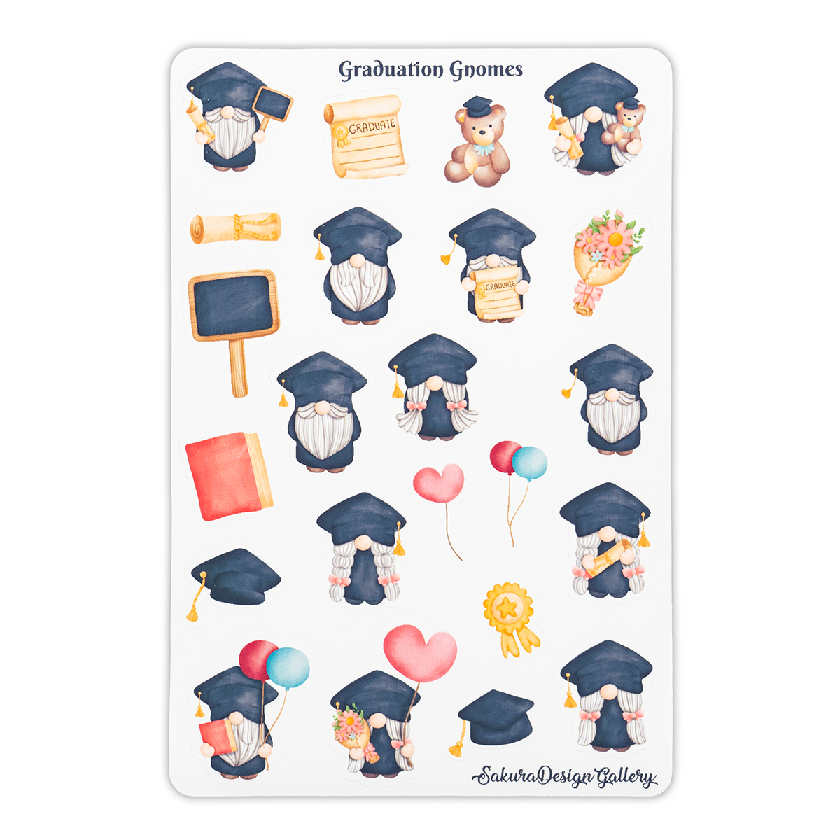 Sakura Design Gallery - Vinyl Stickers - Graduation Gnomes