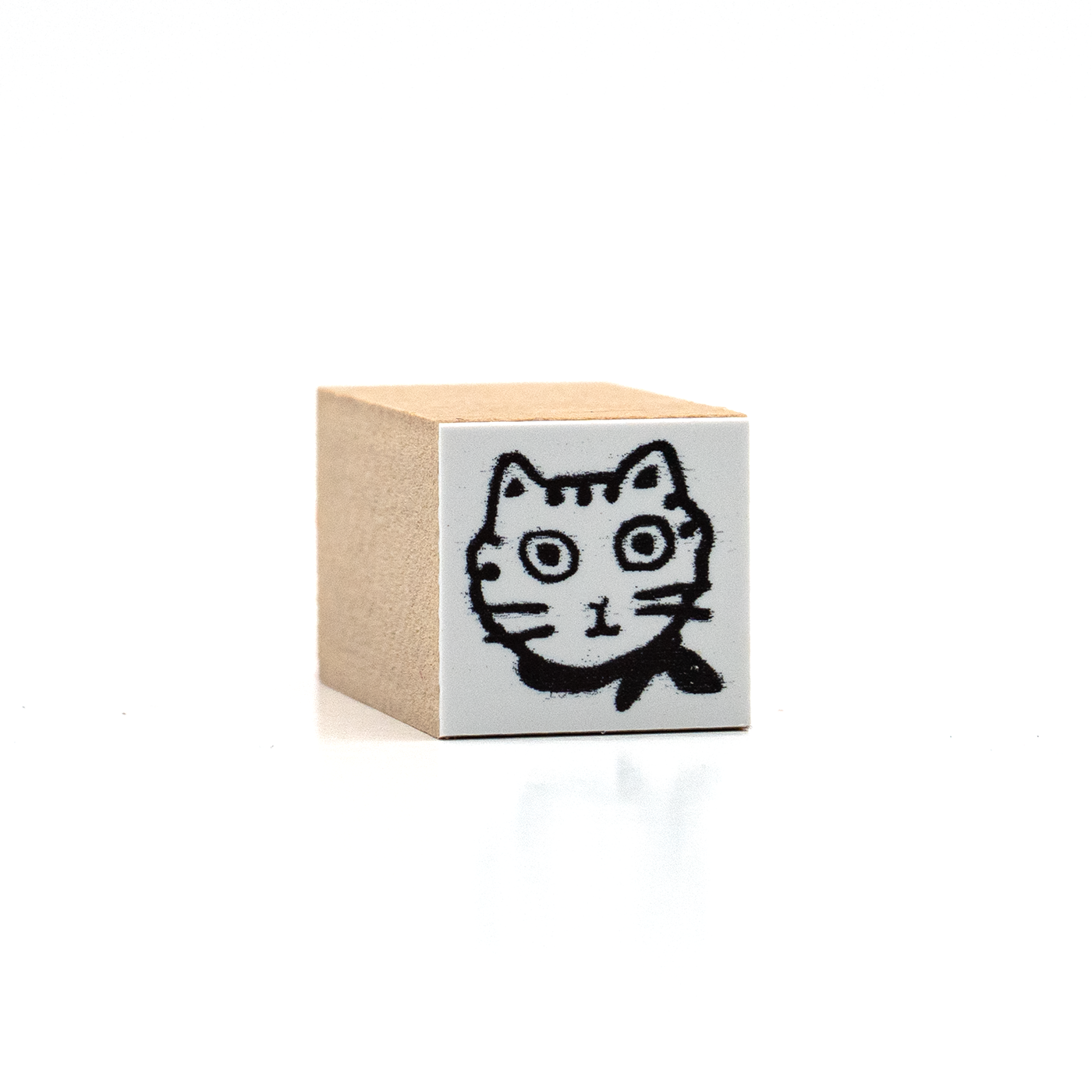 Sanby x Yumi Kitagishi Chibi Stamp - White Cat with Ribbon