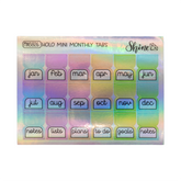 Shine Sticker Studio - Rainbow Holo Foil Mini Monthly Tabs