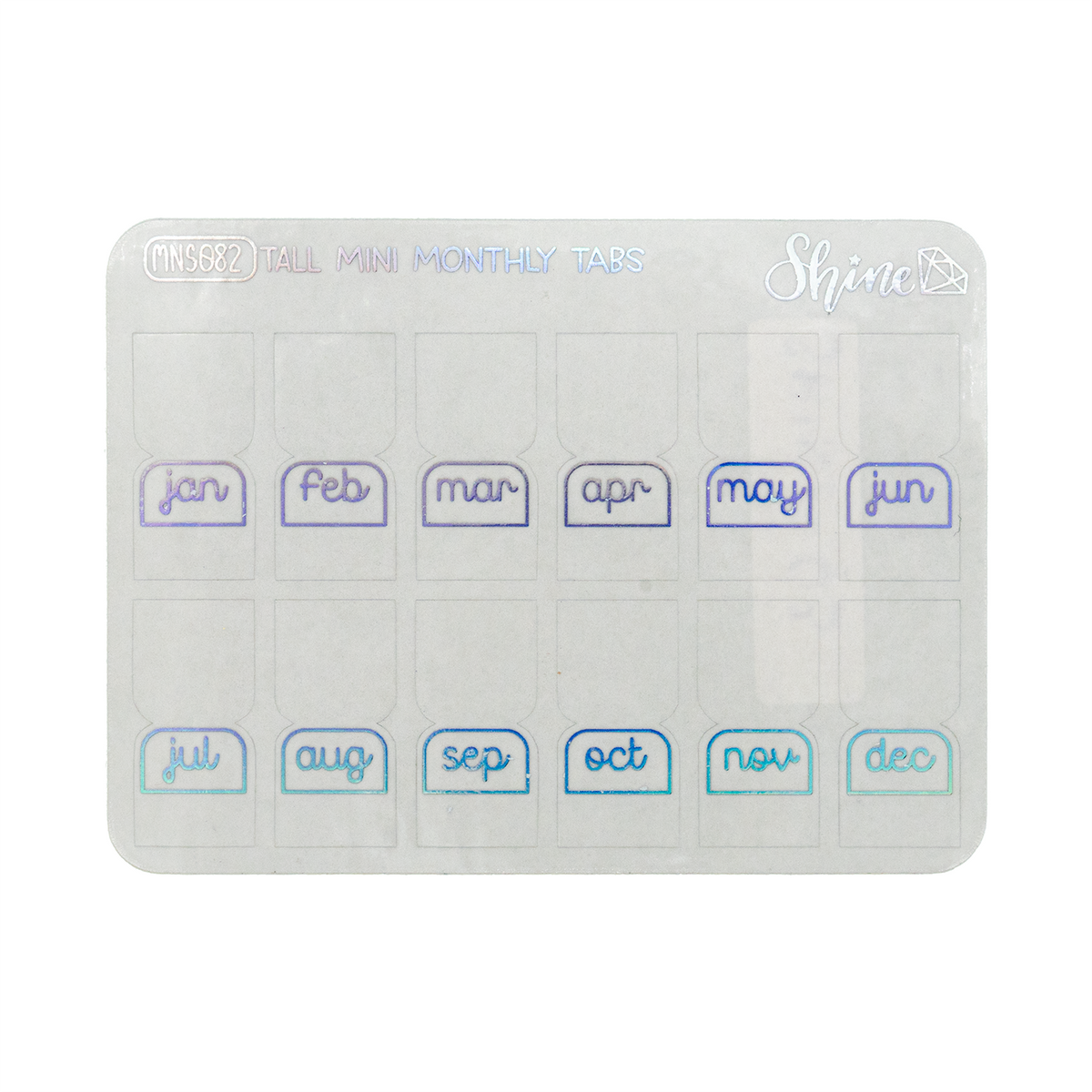 Shine Sticker Studio - Clear Foil Mini Monthly Tabs