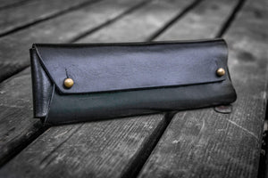 Galen Leather Co. Student Leather Pencil Case - Black
