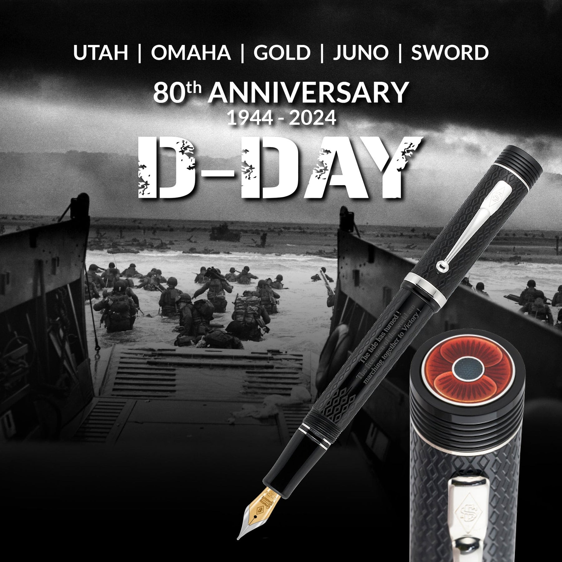 Conway Stewart Churchill 80th Anniversary D-Day Poppy Pen