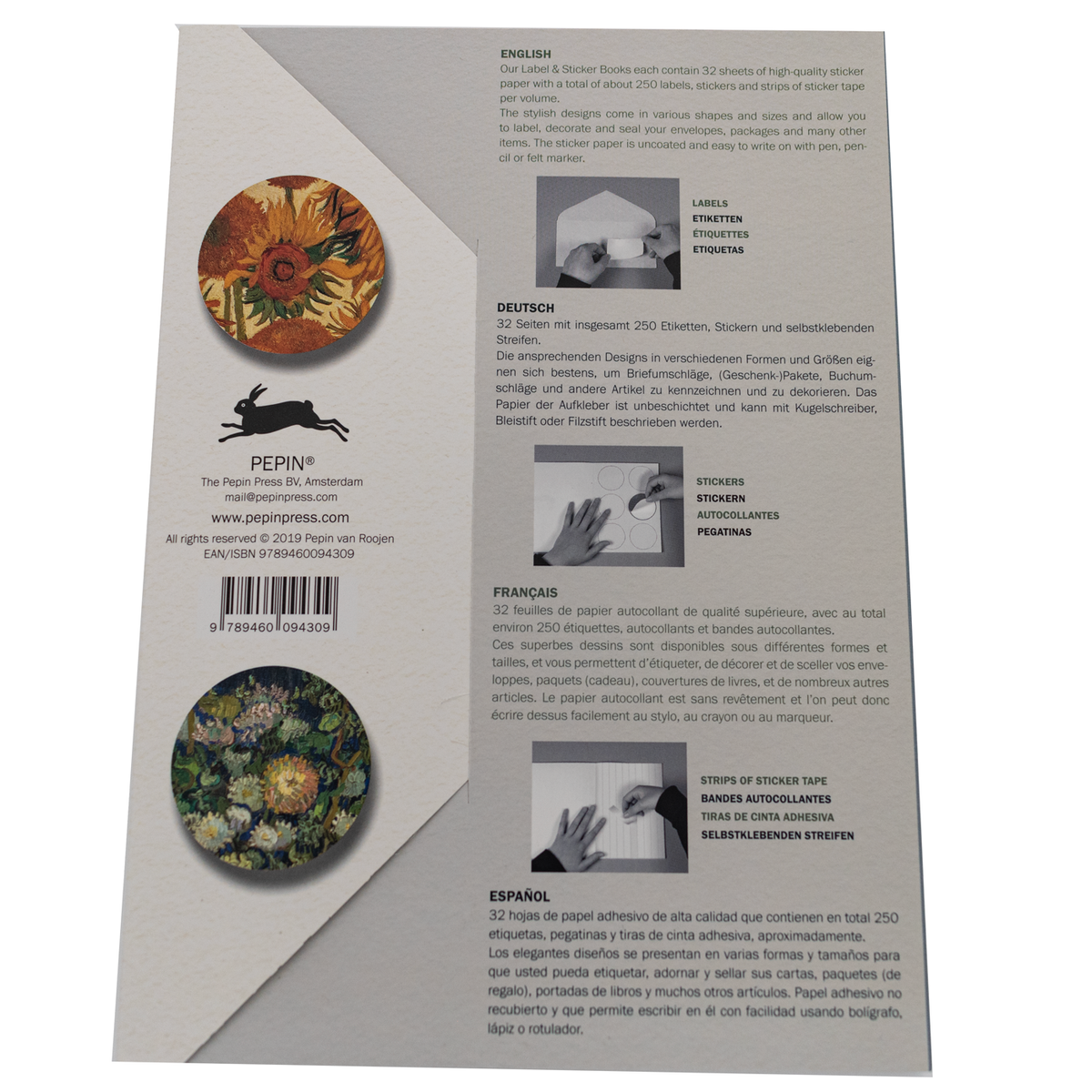 Pepin Label, Sticker & Tape Book - Vincent Van Gogh