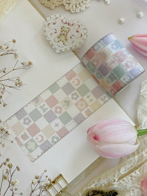 Leelajournals - Neutral Whimsy Checkered Washi Tape