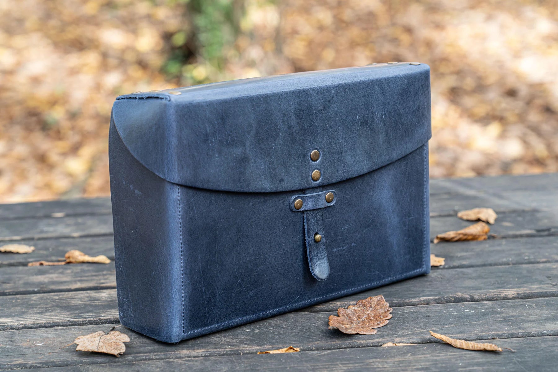 Galen Leather Co. Writer's Medic Bag - Crazy Horse Navy Blue