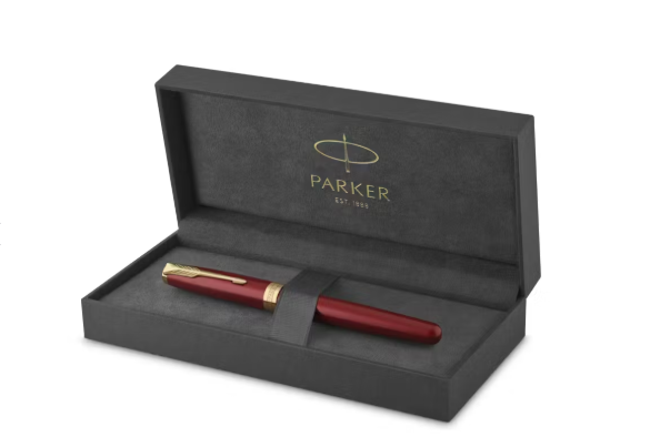 Parker Sonnet Red Lacquer with Gold Trim Fountain Pen