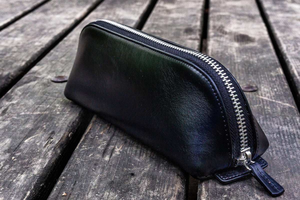 Galen Leather Co. Leather Zippered XL Pencil Cases - Black