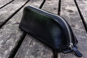 Galen Leather Co. Leather Zippered XL Pencil Cases - Black