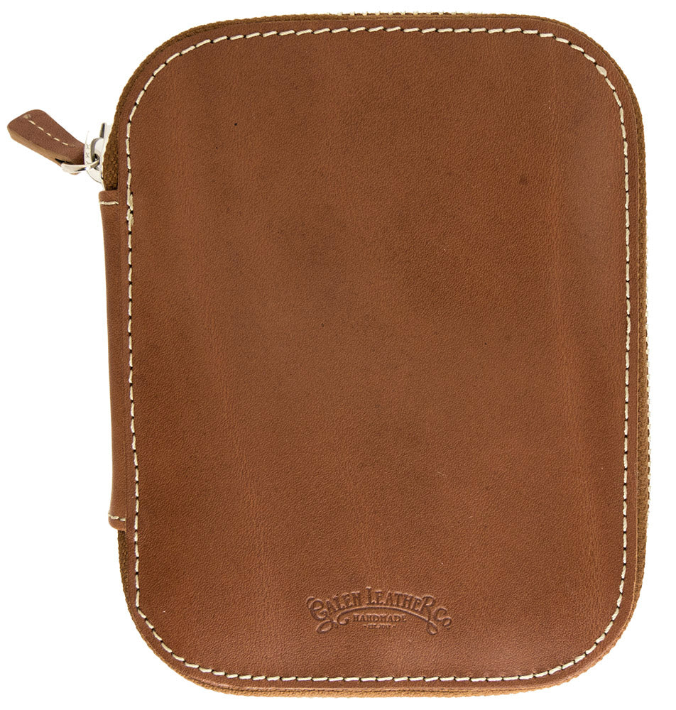 Galen Leather Co. Zippered 10 Slot Pen Case - Brown