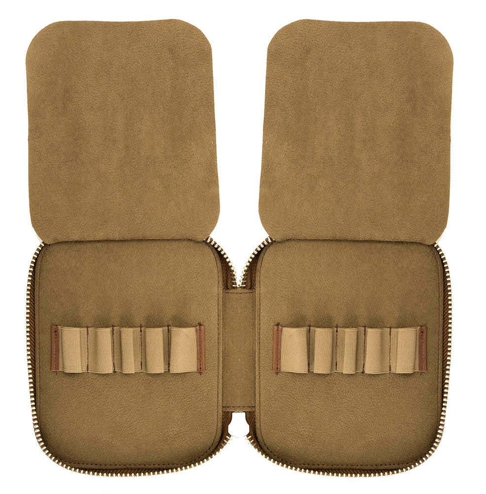 Galen Leather Co. Zippered 10 Slot Pen Case - Brown